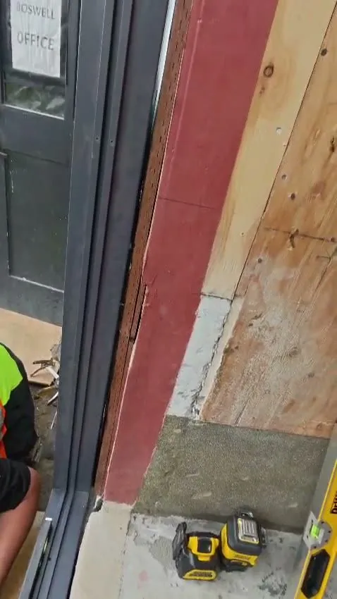 Versa Glass Co. crew installing commercial storefront glass in Los Angeles